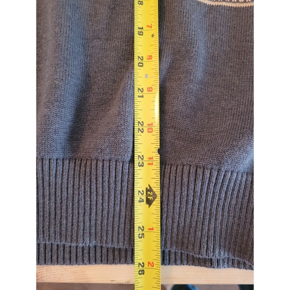 IZOD Mens Blue Fair Isle Geometric Crewneck Knit Sweater Medium Cotton Blend - Picture 8 of 8